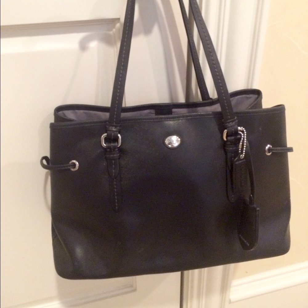 Black leather Coach Bag